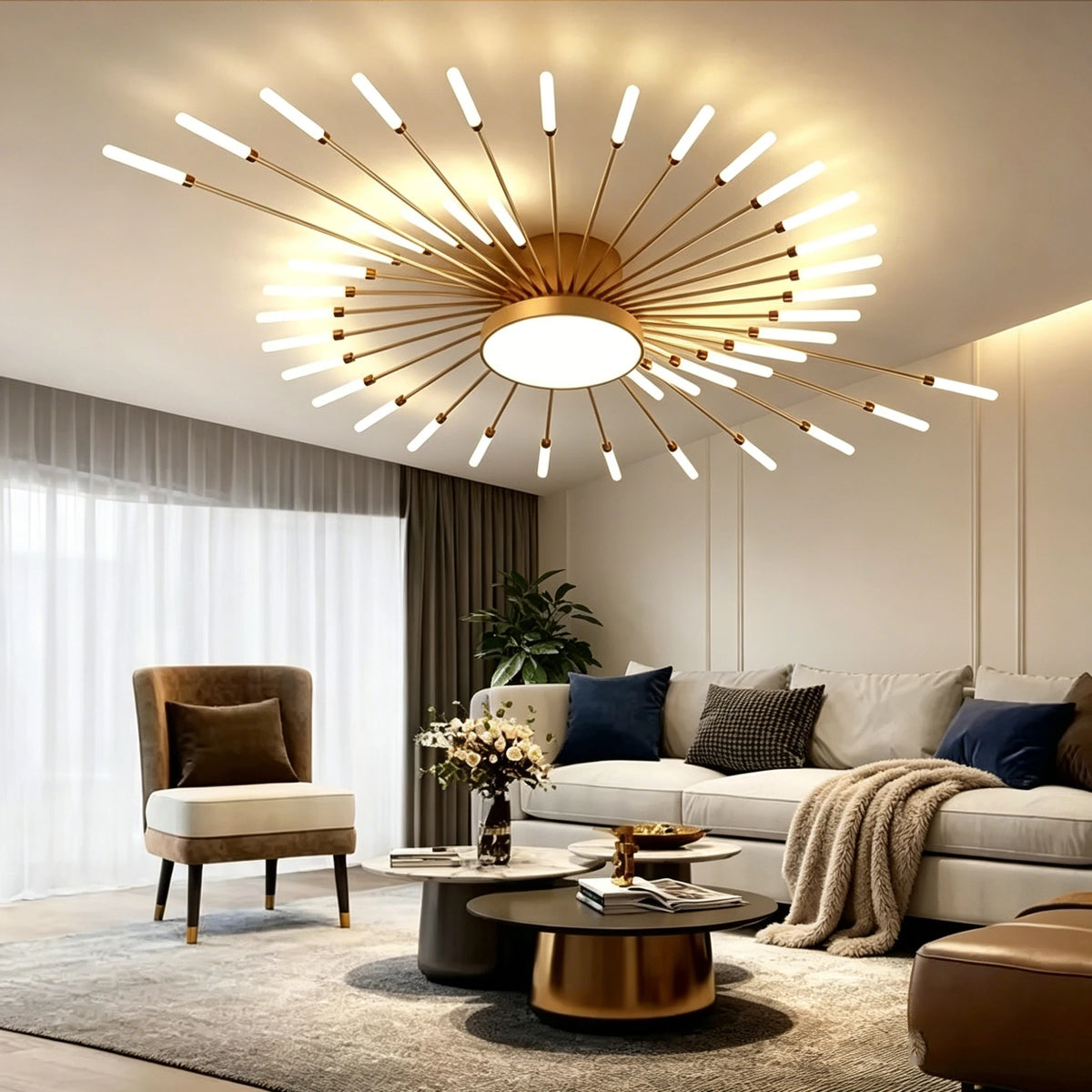Creative Fan-shaped Rotating Living Room Light Lustre Home Decoration Bedroom LED Ceiling Lamp Modern Dining Room Pendant Lights