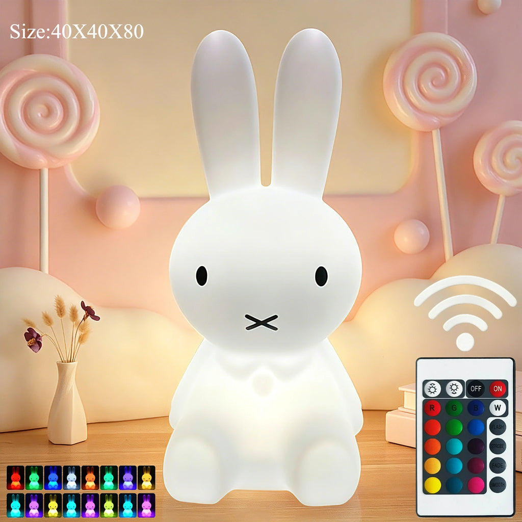 Miffy Rabbit Mood Light with Remote Control Dimming Cute Cartoon Children's Gift Bedroom Bedside Lamp Living Room Floor Lamp