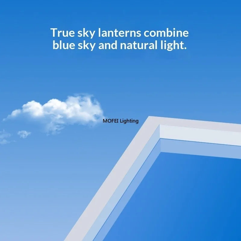Modern Smart Integrated LED Ceiling Light Sky Blue Clouds Effect Daylight Simulation Kitchen Home Lighting Room Decor Fixture